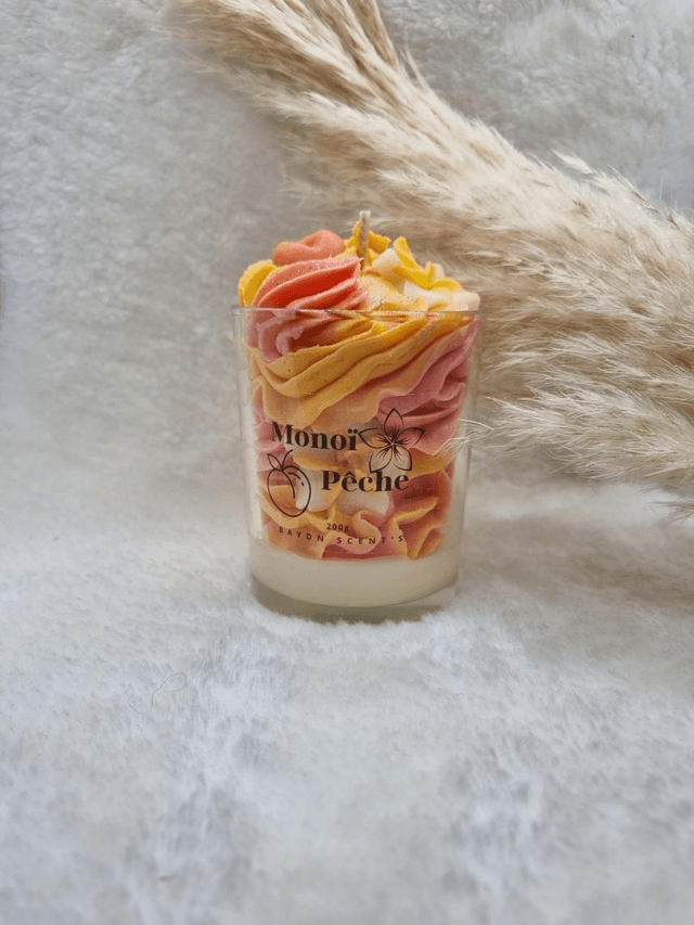 Bougie chantilly Monoï pêche